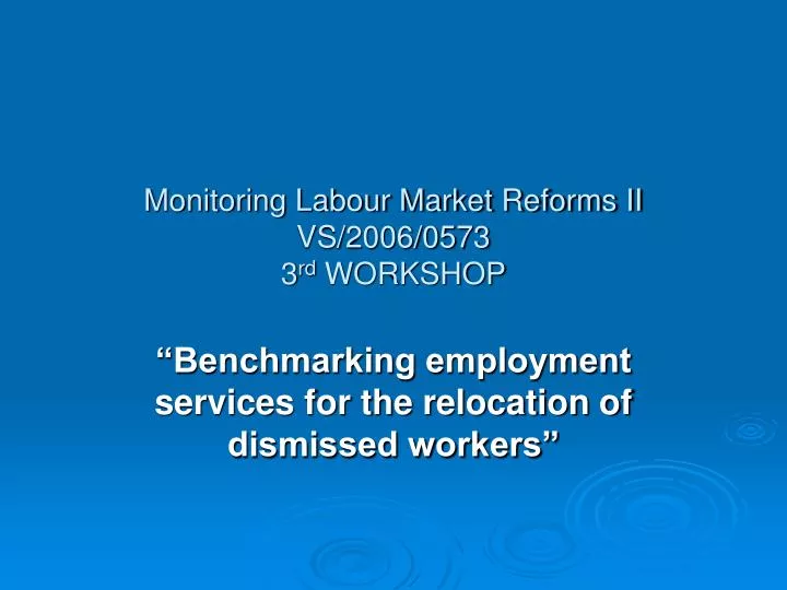 monitoring labour market reforms ii vs 2006 0573 3 rd workshop