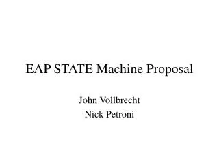 EAP STATE Machine Proposal