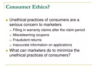 Consumer Ethics?