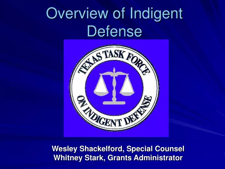 overview of indigent defense