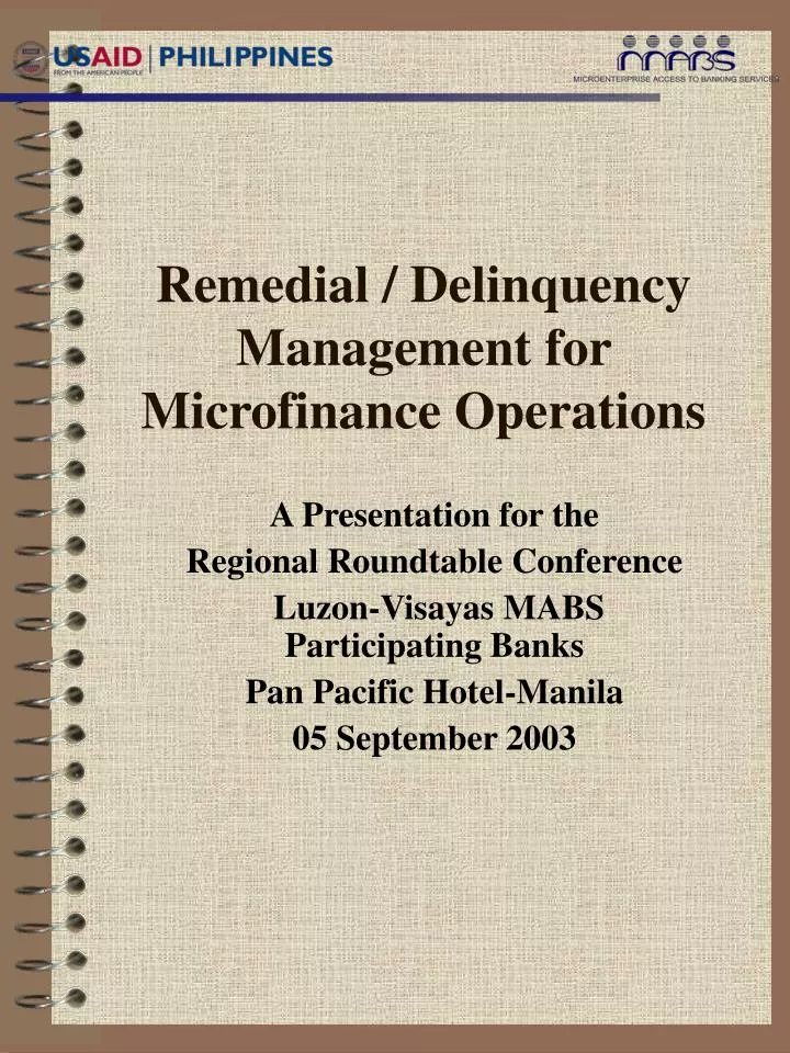 remedial delinquency management for microfinance operations