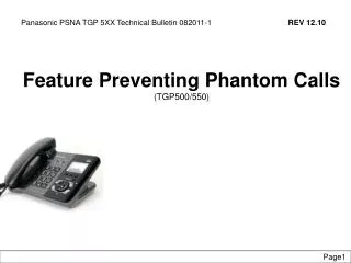 Feature Preventing Phantom Calls (TGP500/550)
