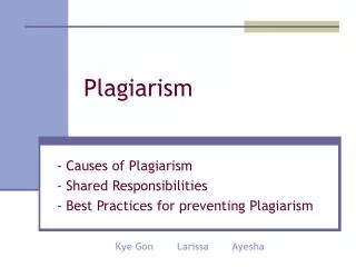 Plagiarism