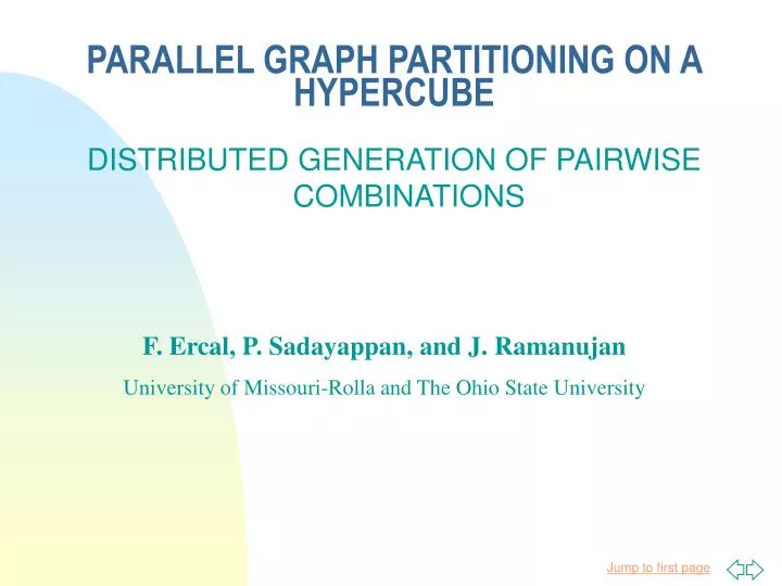 parallel graph partitioning on a hypercube