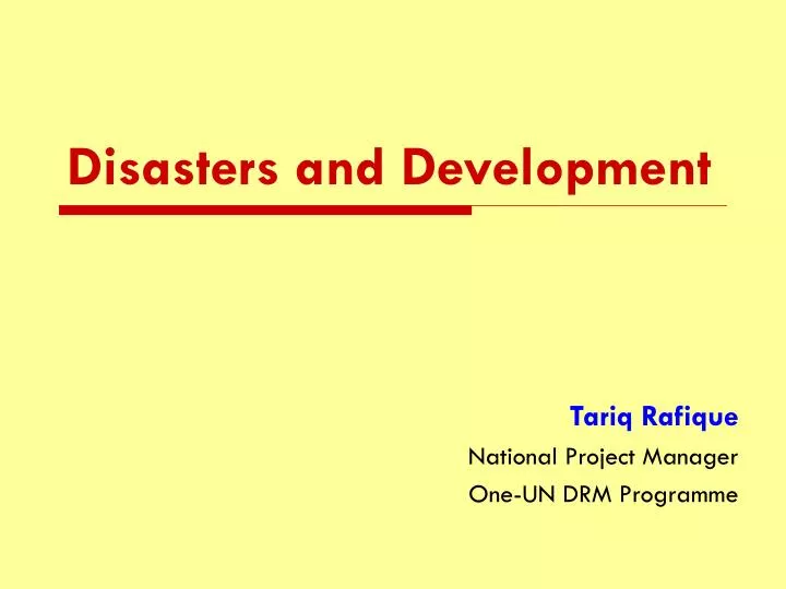 disasters and development