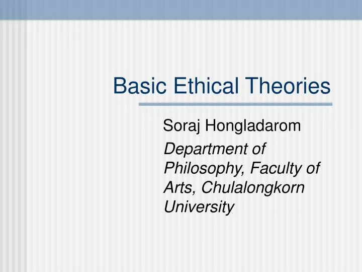 basic ethical theories