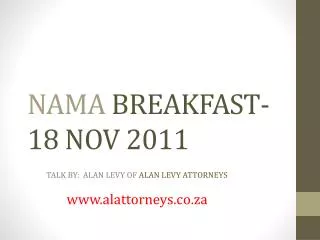 NAMA BREAKFAST- 18 NOV 2011