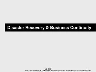 Disaster Recovery &amp; Business Continuity