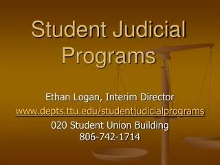 Student Judicial Programs