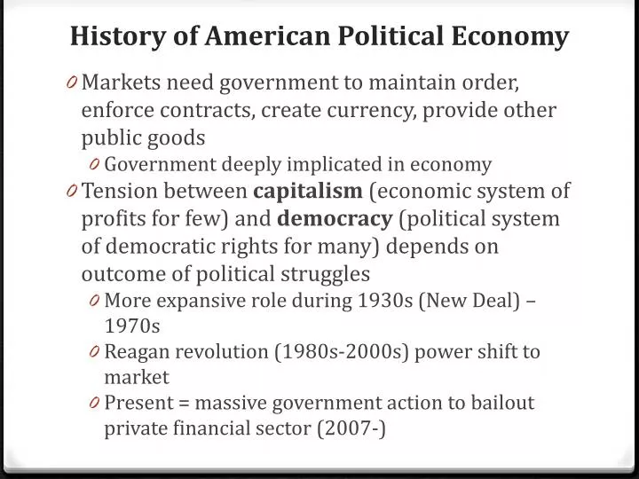 history of american political economy