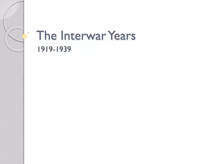the interwar years