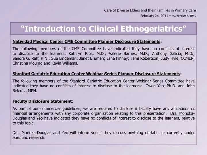 introduction to clinical ethnogeriatrics