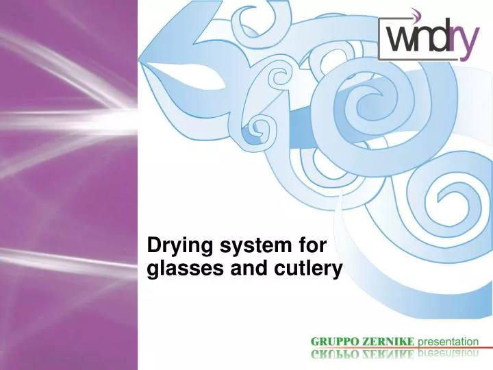 drying system for glasses and cutlery