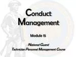 C onduct M anagement - slide 1