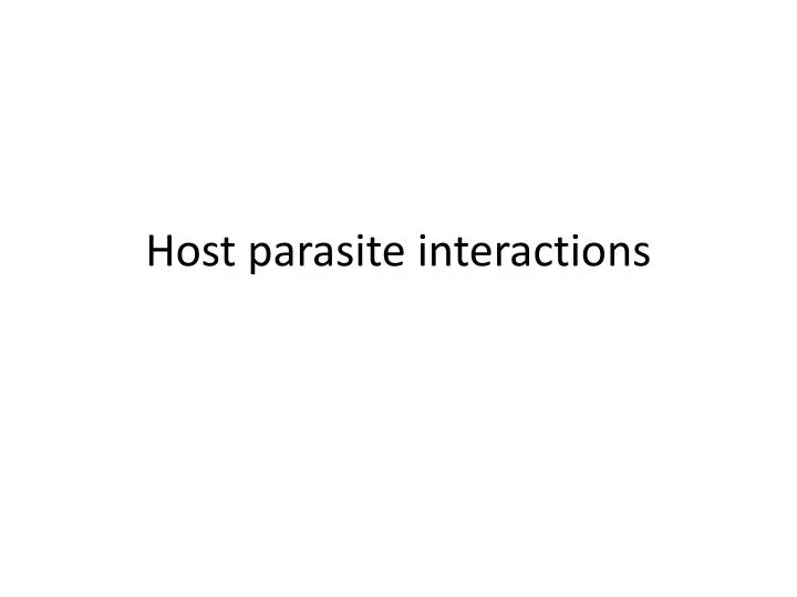 host parasite interactions