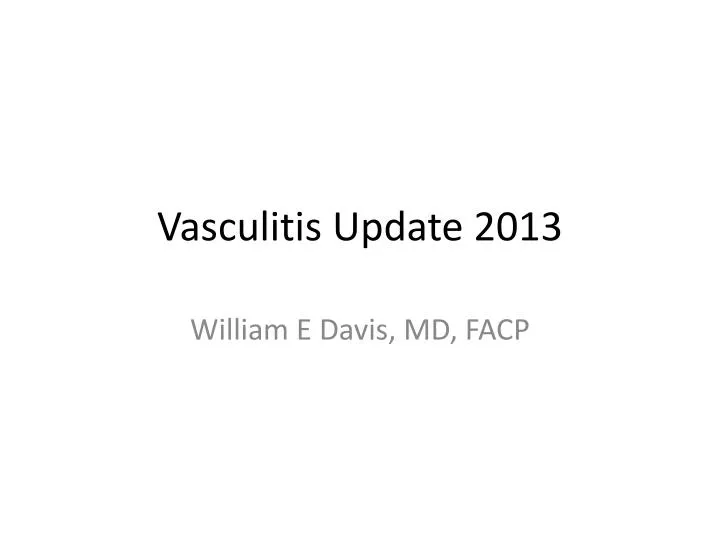 vasculitis update 2013