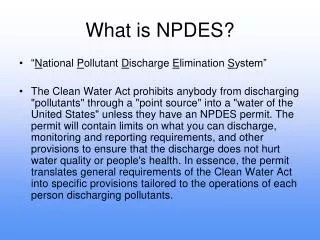What is NPDES?