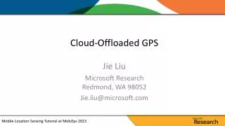Cloud-Offloaded GPS