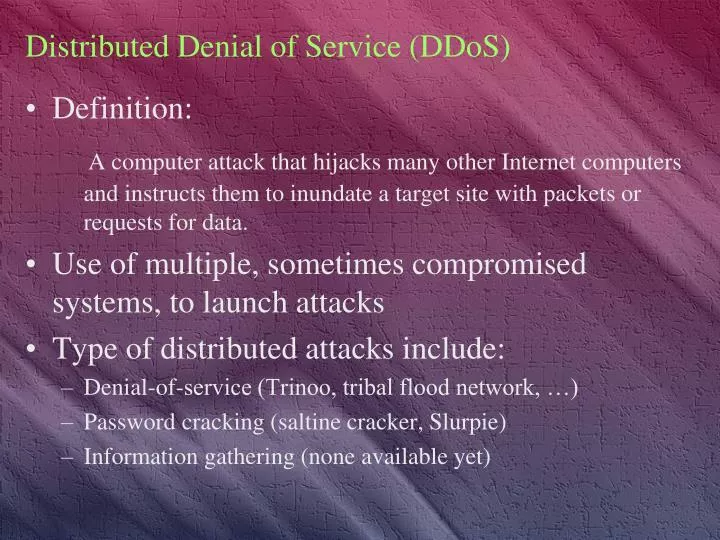 distributed denial of service ddos