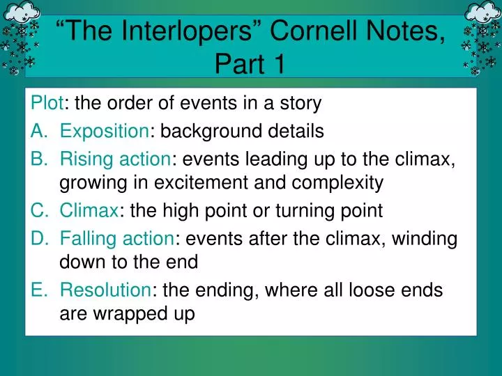 the interlopers cornell notes part 1