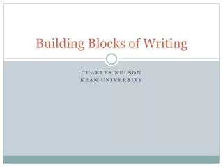 Building Blocks of Writing