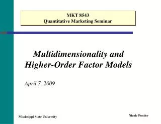 Multidimensionality and Higher-Order Factor Models