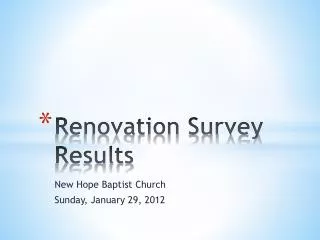 renovation survey results
