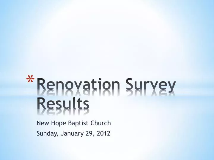 renovation survey results