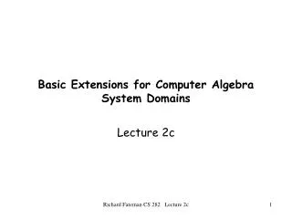 Basic Extensions for Computer Algebra System Domains