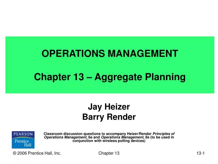 operations management chapter 13 aggregate planning