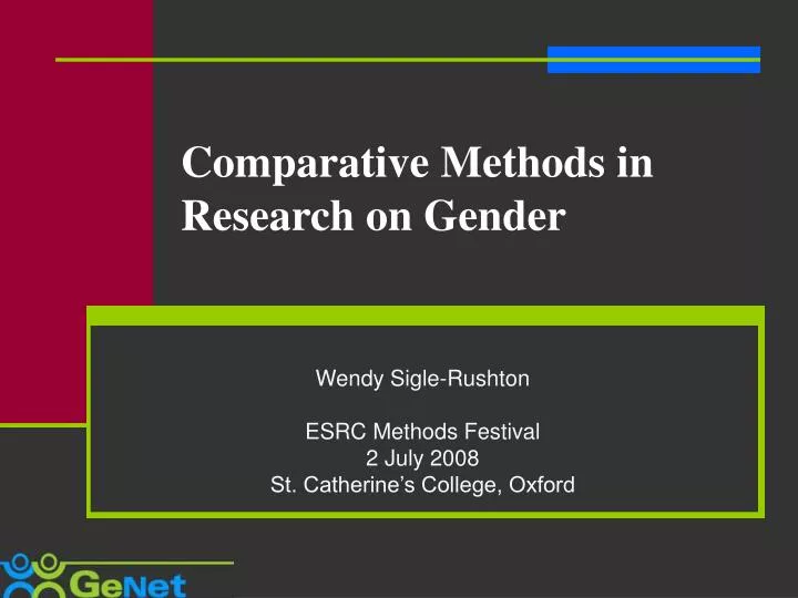 comparative methods in research on gender