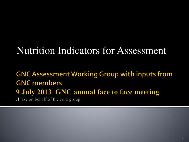 nutrition indicators for assessment