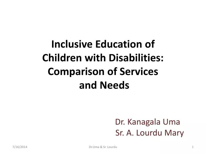inclusive education of children with disabilities comparison of services and needs