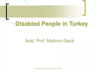 Disabled People in Turkey