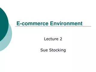 E-commerce Environment