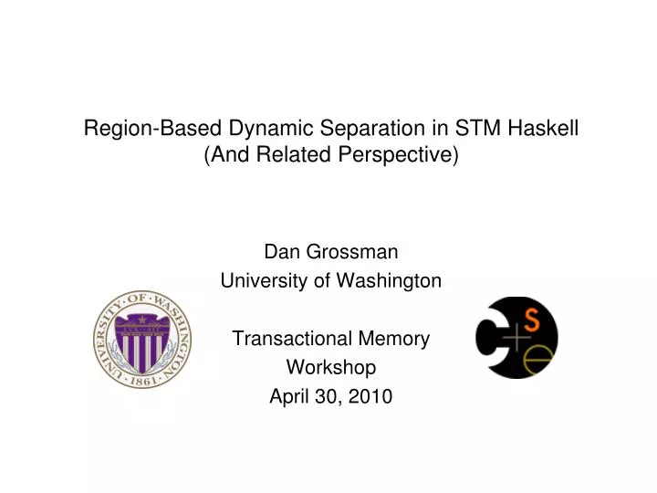 region based dynamic separation in stm haskell and related perspective