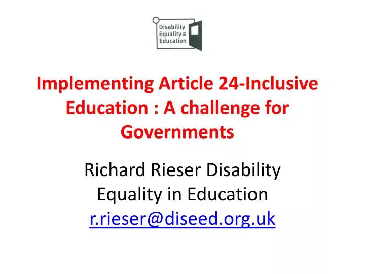 implementing article 24 inclusive education a challenge for governments