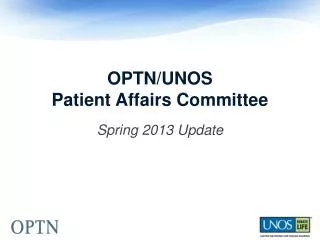 OPTN/UNOS Patient Affairs Committee