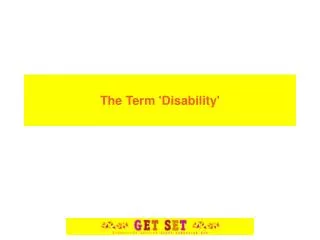 The Term 'Disability'