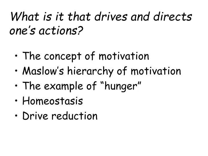 what is it that drives and directs one s actions