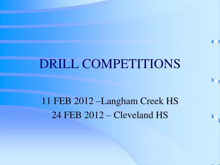 drill competitions