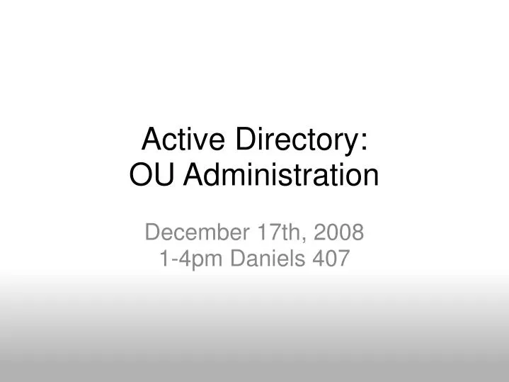active directory ou administration