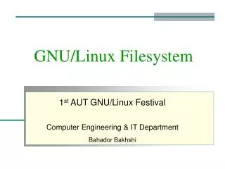 GNU/Linux Filesystem