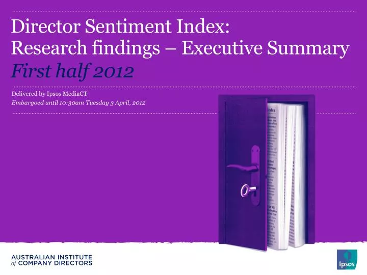 director sentiment index research findings executive summary