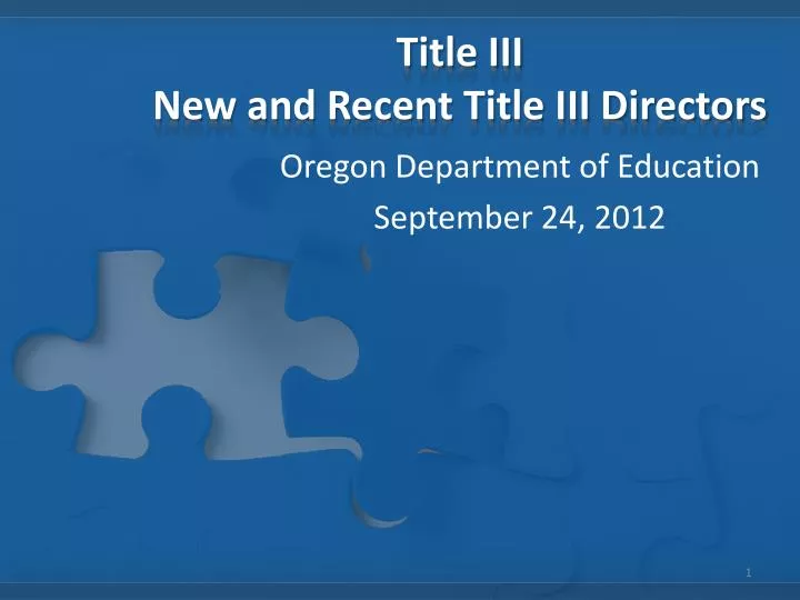 title iii new and recent title iii directors