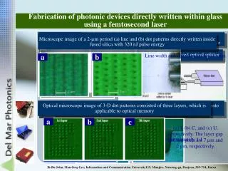 Fabrication of photonic devices directly written within glass using a femtosecond laser