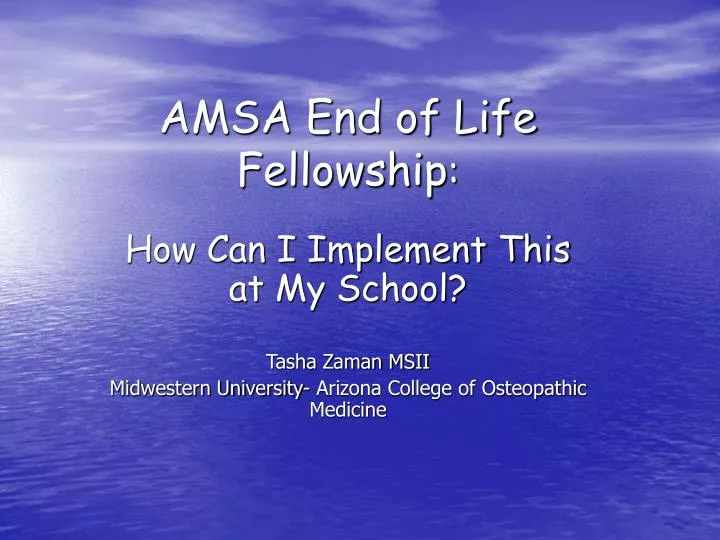 amsa end of life fellowship