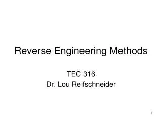 Reverse Engineering Methods