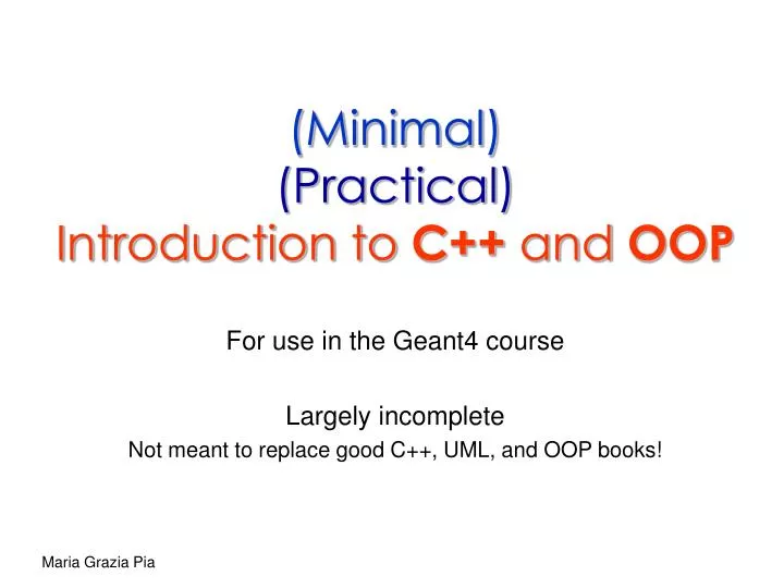 minimal practical introduction to c and oop