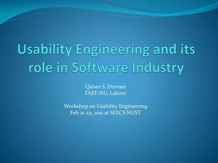 usability engineering and its role in software industry